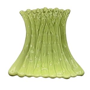 Crate&Barrel Green Asparagus Ceramic Platter 11.5” x 8.25” Spring Easter Garden